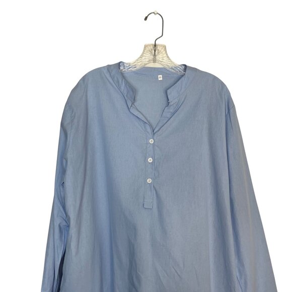 Henley Shirt Womens 2XL Long Sleeves Button - Picture 3 of 5